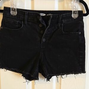 Black high waisted denim shorts